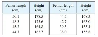 Antropologistas usam um modelo linear que relaciona altura d
