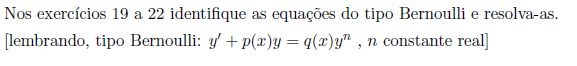 Lista De Exercícios Resolvidos De Equação De Bernoulli