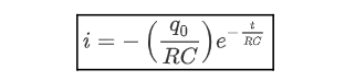 Expressão da corrente elétrica em função do tempo na descarga de um capacitor