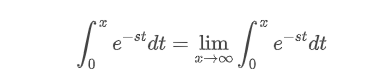 Expressão para cálculo da integral imprópria de transformada
