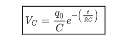 Expressão da diferença de potencial para a descarga de um capacitor