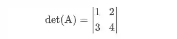 Representação do determinante da matriz exemplo