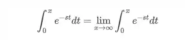 Expressão para cálculo da integral imprópria de transformada