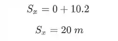 Equação da posição para o MRU aplicada ao movimento horizontal do exemplo
