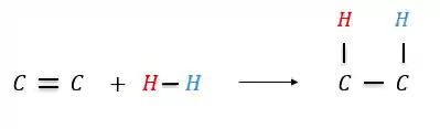 Exemplo de reação de hidrogenação