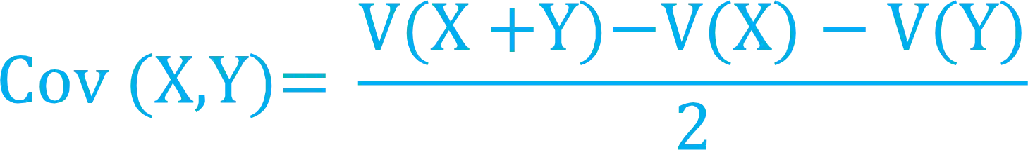 Fórmula da covariância a partir das variâncias