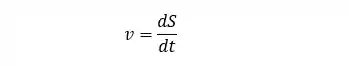 Velocidade instantânea escrita como a derivada da função posição em relação ao tempo