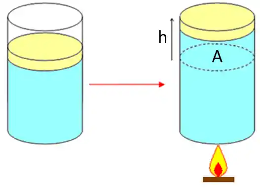 Expansão de um gás em um cilindro