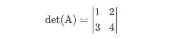 Representação do determminante da matriz exemplo