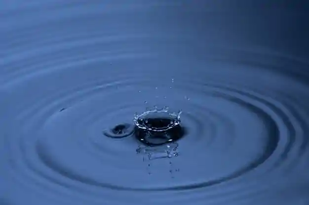 Objetos formam ondas circulares ao mergulharem na água.