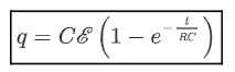 Solução da equação diferencial - expressão da carga em função do tempo