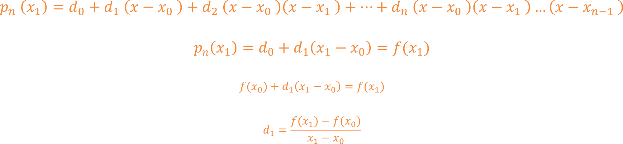Interpolação de Newton: Cálculo de d1