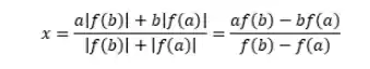 Fórmula: Método da posição falsa