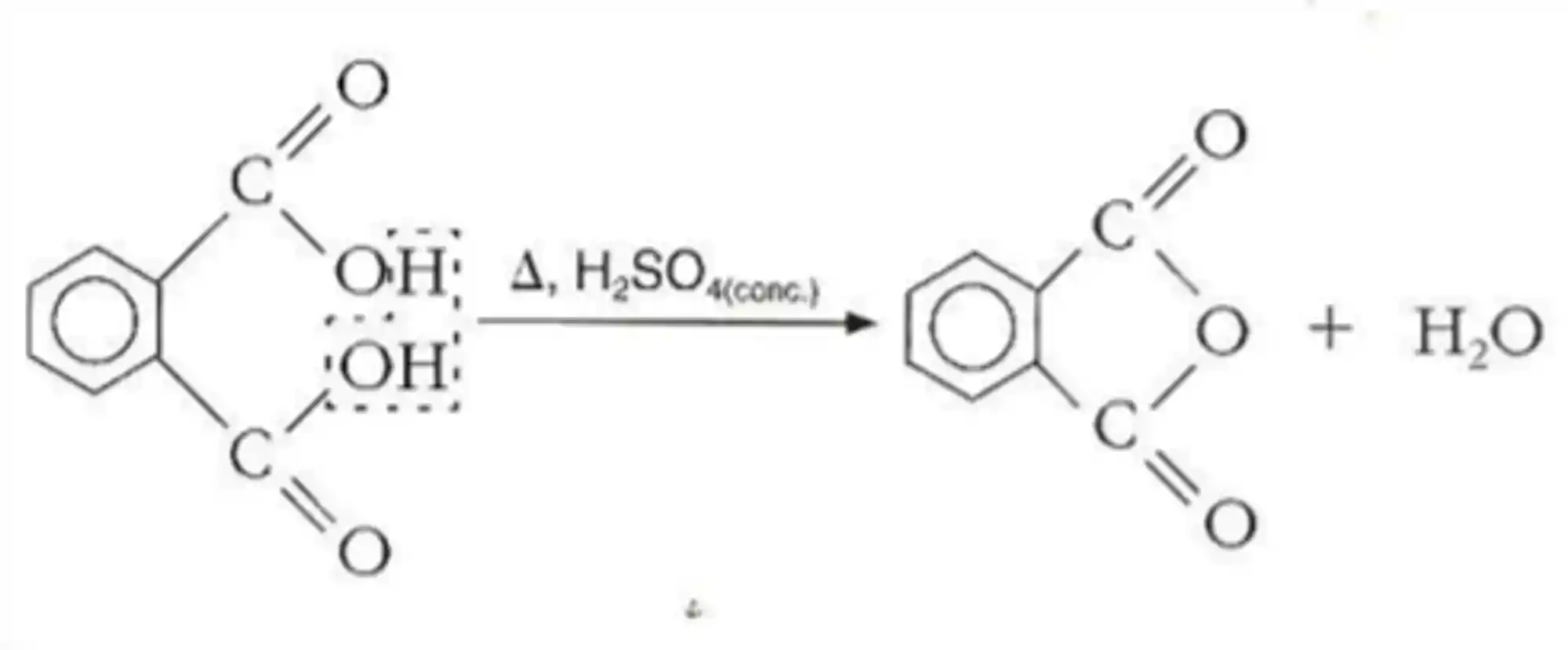 Desidratação intramolecular de um ácido carboxílico